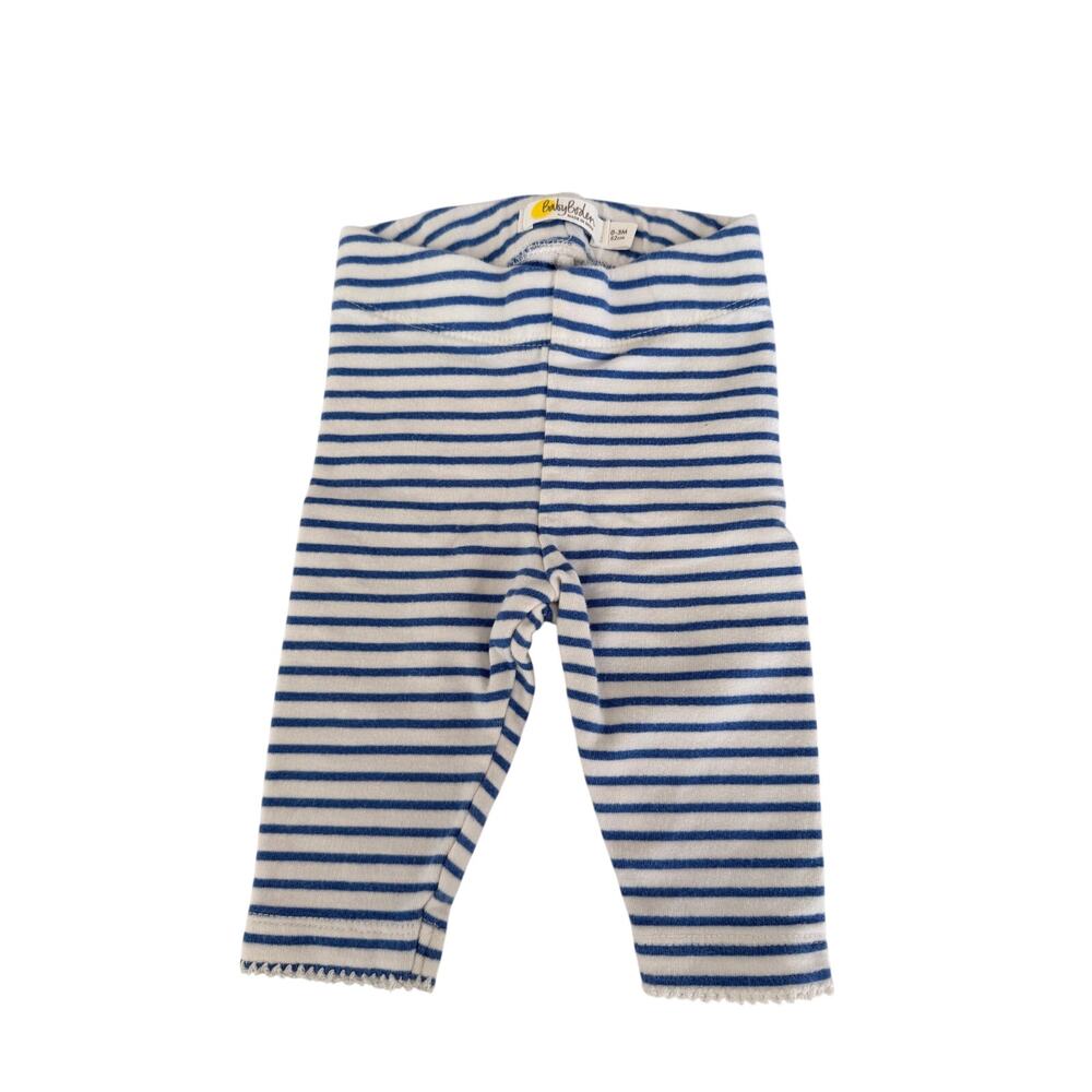 Charming Baby Boden Blue & White Stripe Leggings 0-3M